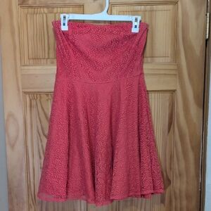 Ya Los Angeles Strapless Textured Dress in Coral